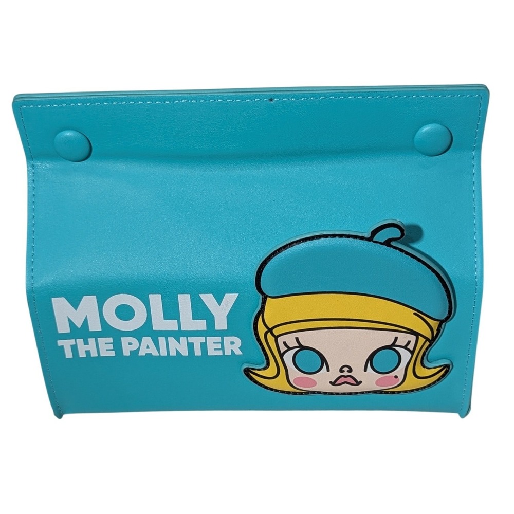 Pop Mart Molly the Painter Turquoise Faux Leather Pouch Makeup‎ Bag